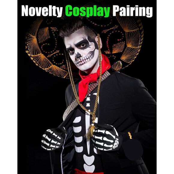 Men's Skeleton Glow in Dark Touchscreen Breathable Lightweight Street Bike Glove - Picture 3 of 6